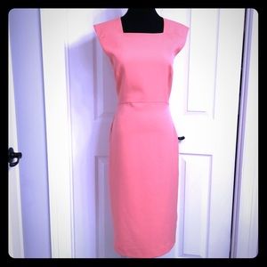 Banana Republic Coral Sheath Dress square neck